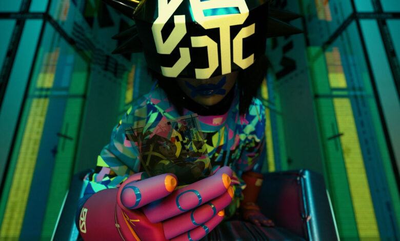 A futuristic cyborg Runner holding a data tag ahead of the official Marathon release date