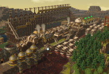 Timberborn 1.0 gameplay showing beaver city builder automation and water physics