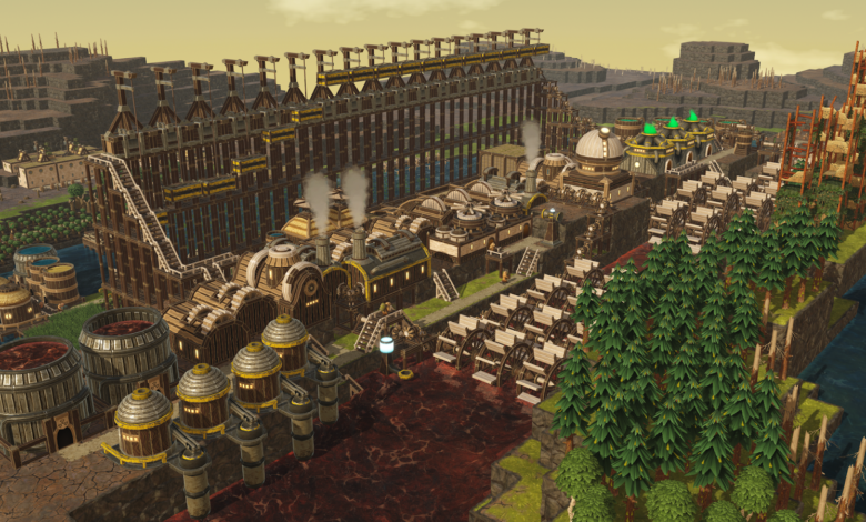 Timberborn 1.0 gameplay showing beaver city builder automation and water physics