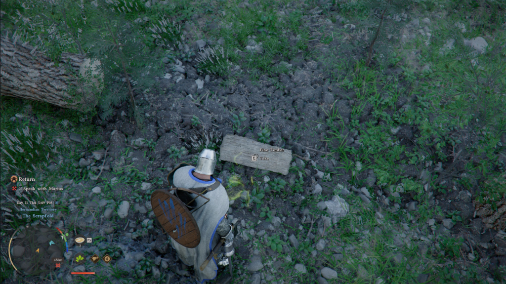 Breaking a log in Crimson Desert.