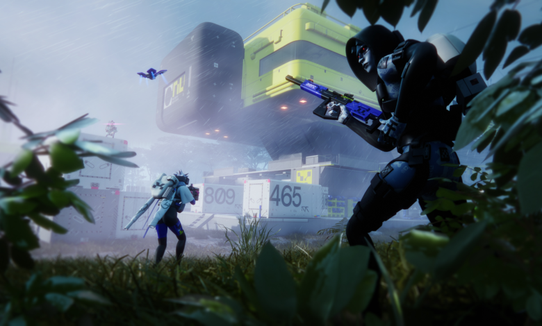 A Marathon Runner holding a sniper rifle looking over the Perimeter map