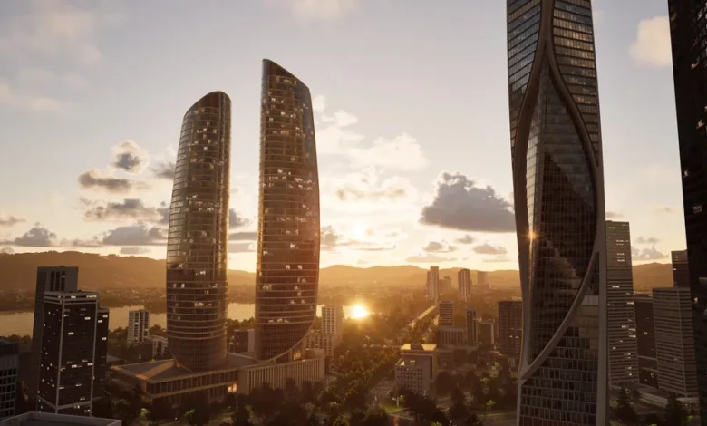 A sprawling, realistic metropolis in City Masterplan, the upcoming Unreal Engine 5 city builder game.